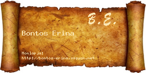 Bontos Erina névjegykártya